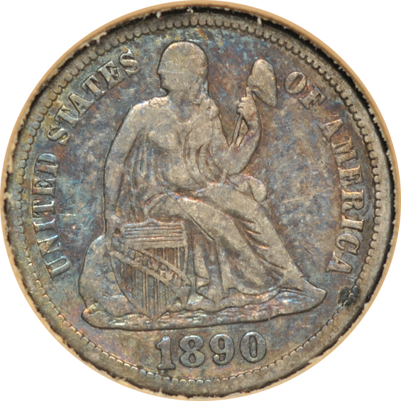 Collection of ninety-eight Liberty Seated dimes in a Dansco 6122 album