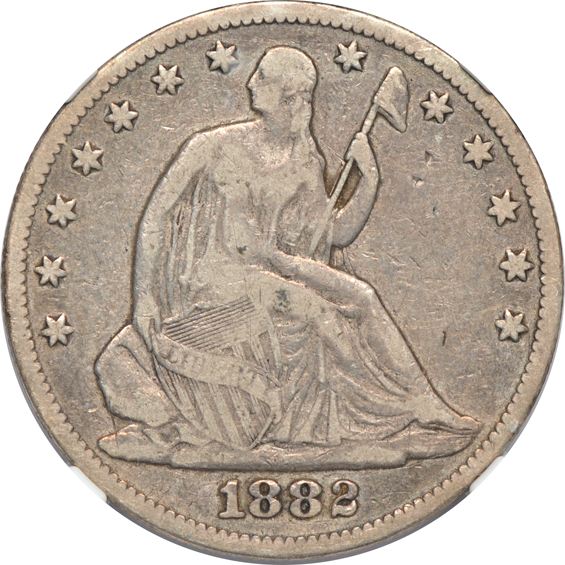 Five Liberty Seated half-dollars certified by NGC