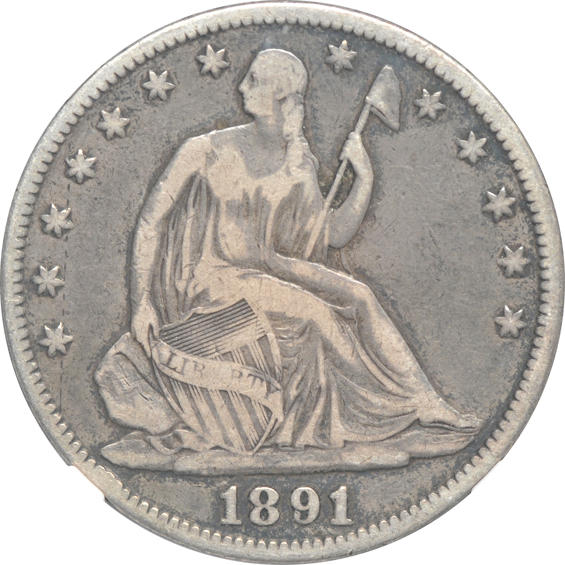 Five Liberty Seated half-dollars certified by NGC