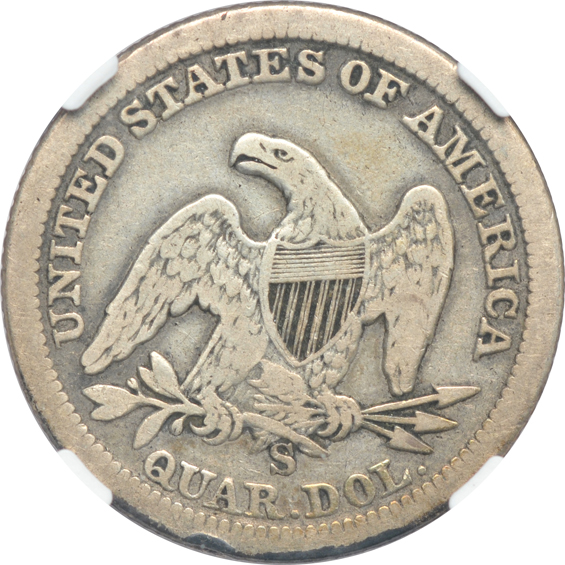 1858-S F-12, and an 1862-S VG-10, both NGC