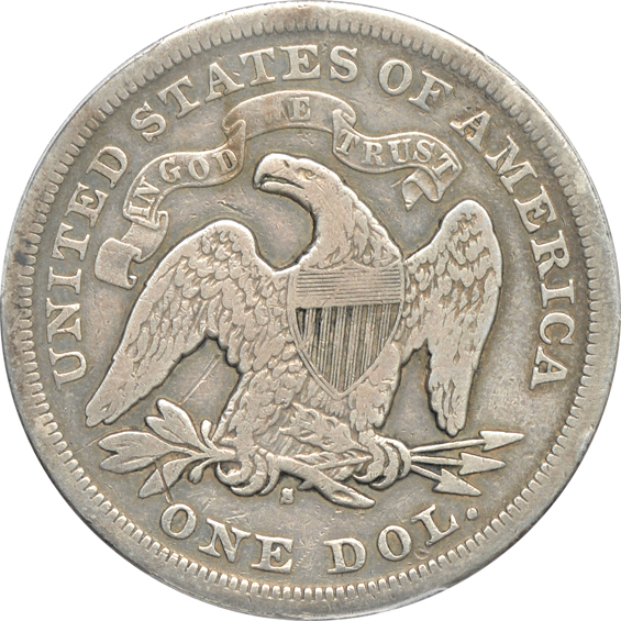 1872-S PCGS F details/scratch
