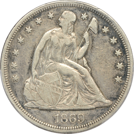1859-S cleaned, and an 1869 scratched, both PCGS VF details