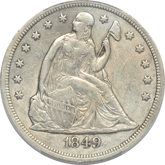 1845 and 1849, both PCGS XF details/cleaned
