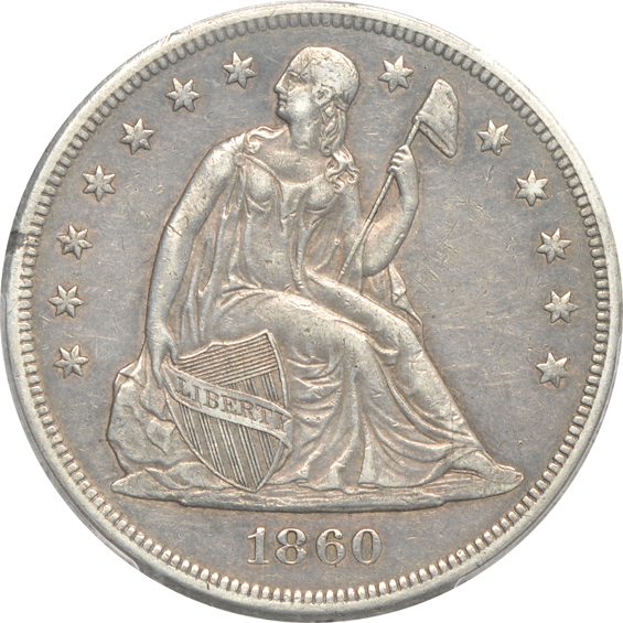 1844 F-15, and an 1860-O XF-45, both PCGS