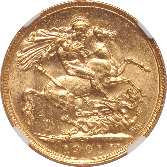 Australia - 1901-P 1 sovereign - NGC MS-61