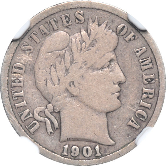 Complete collection of Barber dimes in a Library of Coins Vol. 9 album