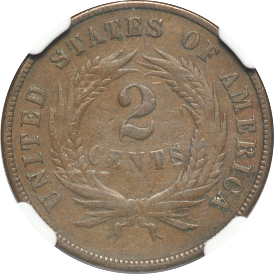 Collection of two-cent pieces and three-cent nickels in a Whitman 9436 album