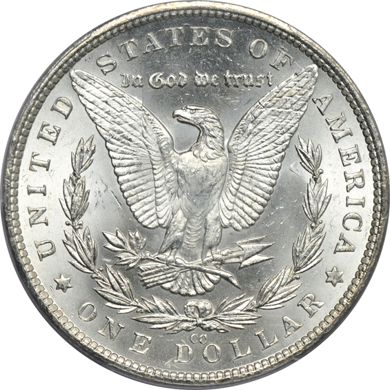 1882-CC, 1883-CC, and an 1884-CC, all PCGS MS-65