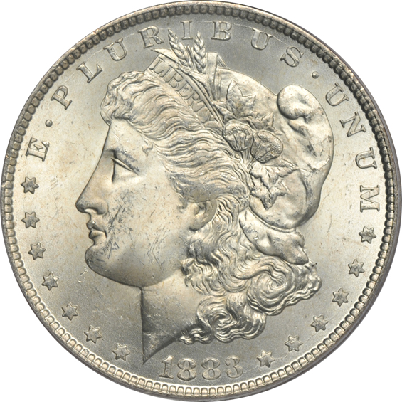 1882-CC, 1883-CC, and an 1884-CC, all PCGS MS-65