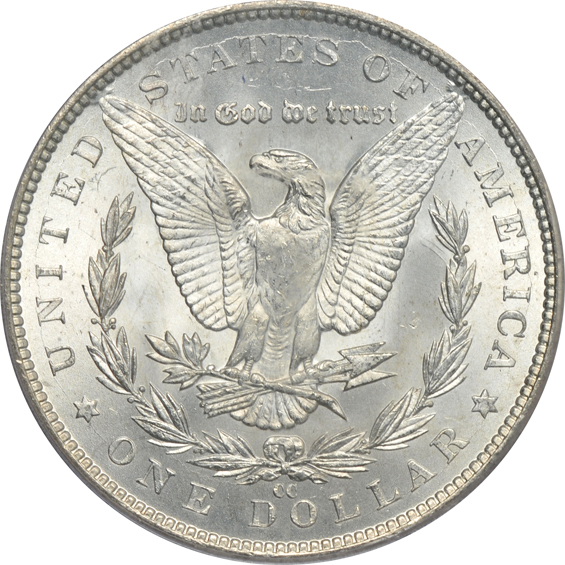 1882-CC, 1883-CC, and an 1884-CC, all PCGS MS-65