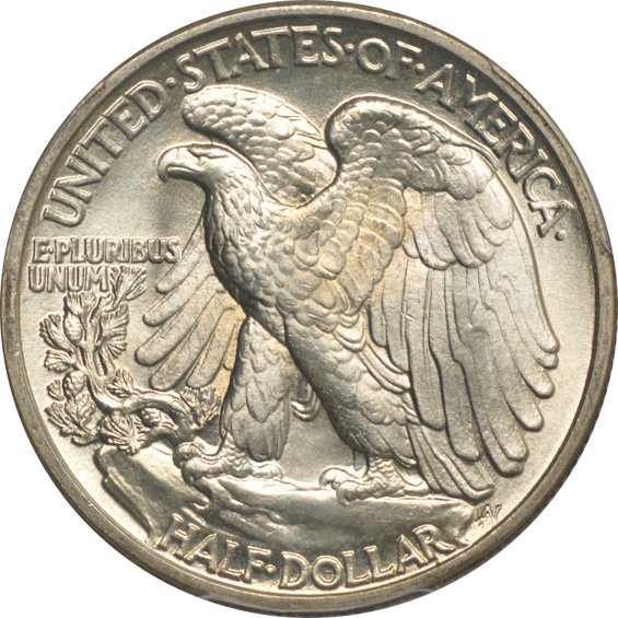 Four certified GEM Walking Liberty half-dollars