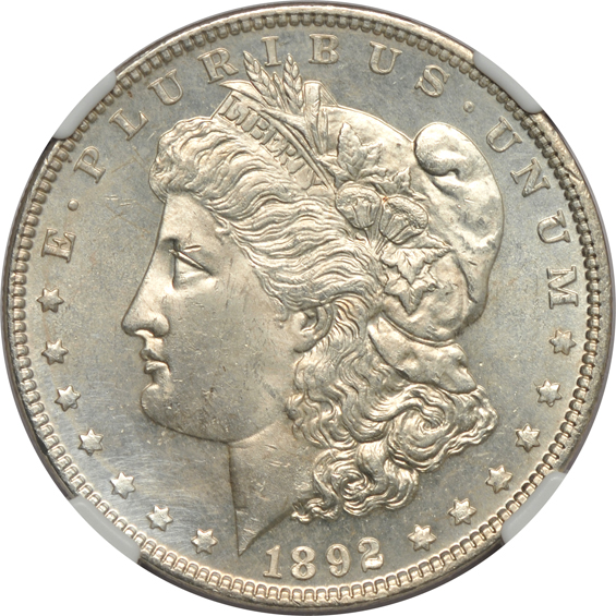 1878 8TF PCGS MS-63, and an 1892 NGC MS-63