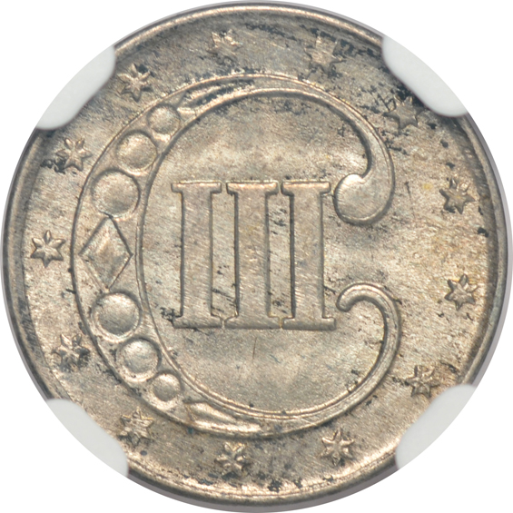 1853 NGC MS-63, and an 1861 NGC MS-63 CAC