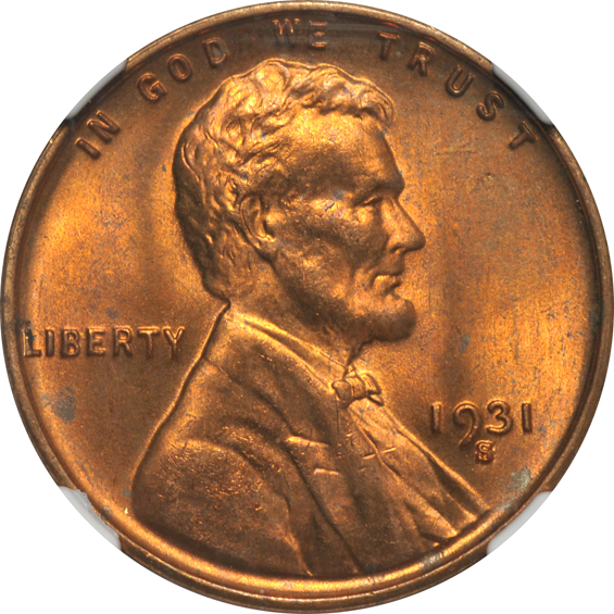 Seven 1931-S, all NGC MS-65 RB