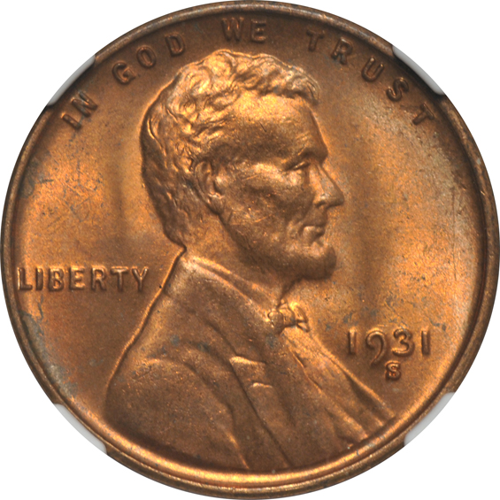 Seven 1931-S, all NGC MS-65 RB