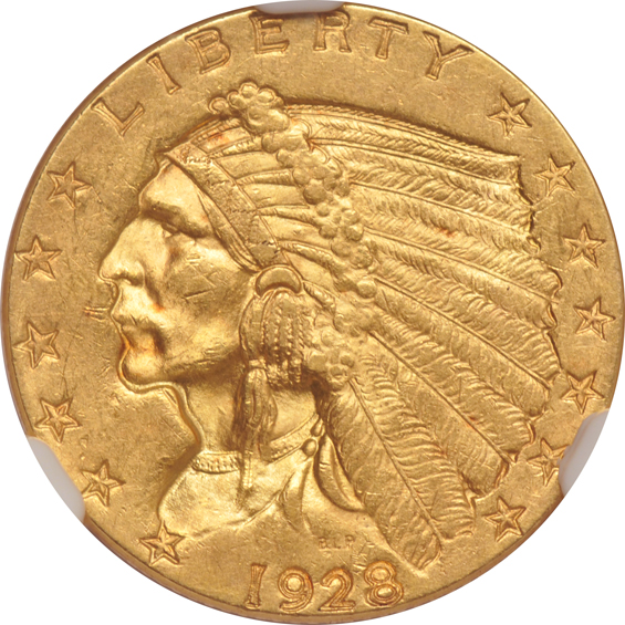 1927 MS-63, and a 1928 MS-62, both PCGS 