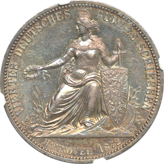 Germany - 1866 2 taler, and an 1872 taler, both NGC MS-62