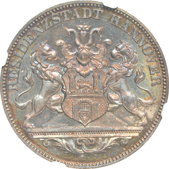 Germany - 1866 2 taler, and an 1872 taler, both NGC MS-62