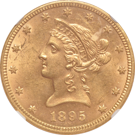 1887-S MS-61, 1895 MS-61, and a 1907 AU-58, all NGC