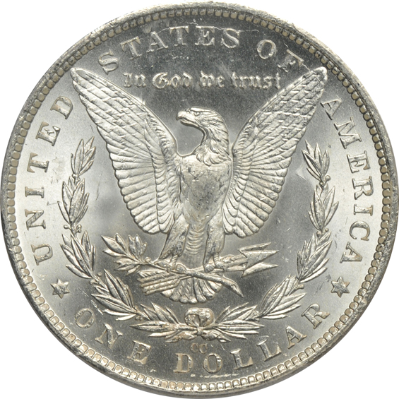 1882-CC MS-63, 1883-CC MS-63, and an 1884-CC MS-64, all PCGS