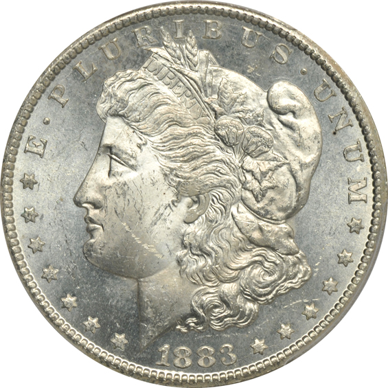 1882-CC MS-63, 1883-CC MS-63, and an 1884-CC MS-64, all PCGS