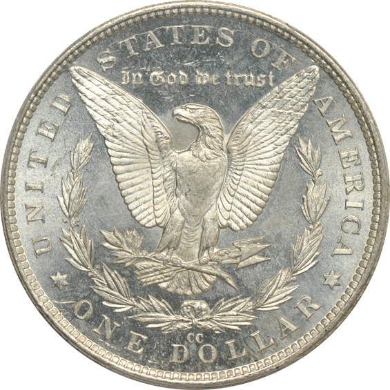 1882-CC MS-63, 1883-CC MS-63, and an 1884-CC MS-64, all PCGS