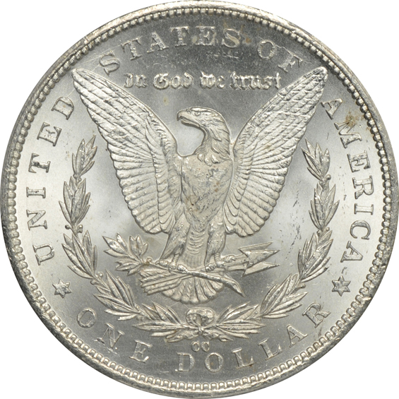 1882-CC MS-63, 1883-CC MS-63, and an 1884-CC MS-64, all PCGS