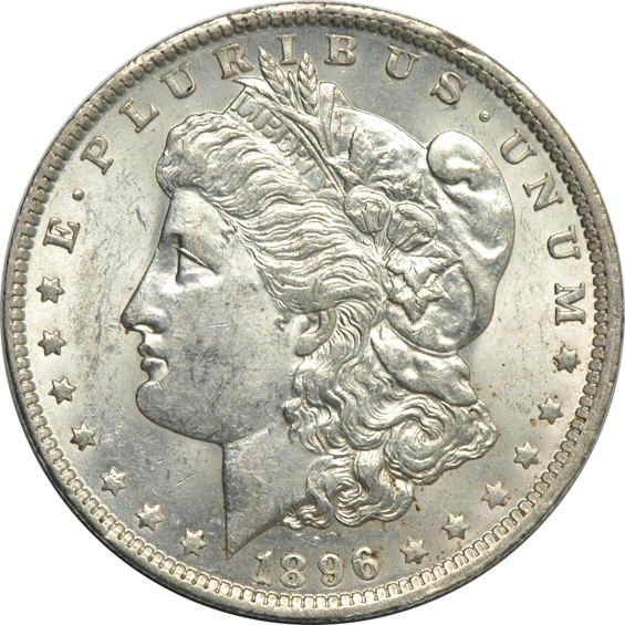 1894-O AU detail, 1895-O XF, and an 1896-O AU details/scratched