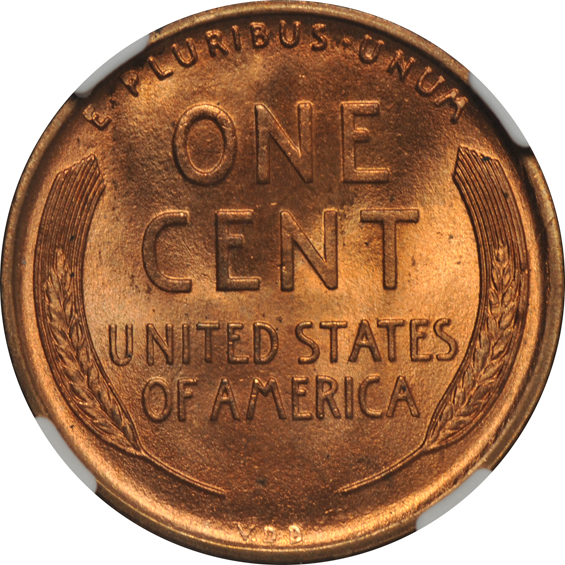 Seven 1909 VDB Lincoln, all NGC MS-64, three Red, four Red Brown