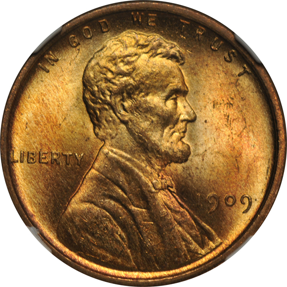 Eight 1909 VDB Lincoln, all NGC MS-65 RD