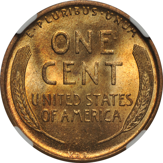 Eight 1909 VDB Lincoln, all NGC MS-65 RD