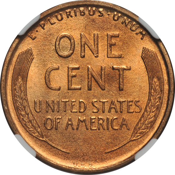 Seven 1909 VDB Lincoln, all NGC MS-66 RD