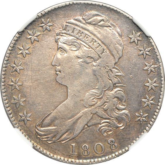 Eight Capped Bust half-dollar, all NGC VF detail