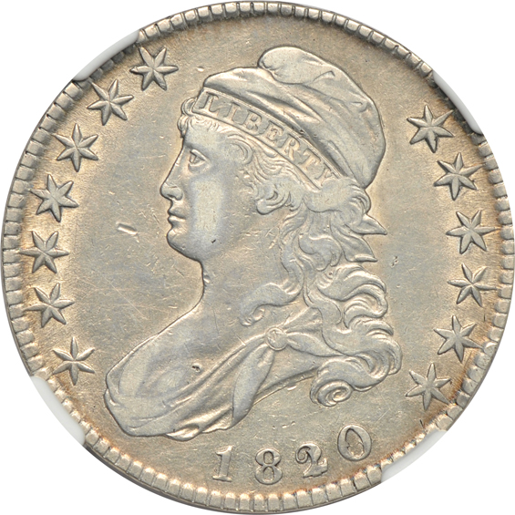 Eight Capped Bust half-dollar, all NGC VF detail