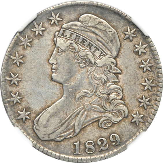 Eight Capped Bust half-dollar, all NGC VF detail