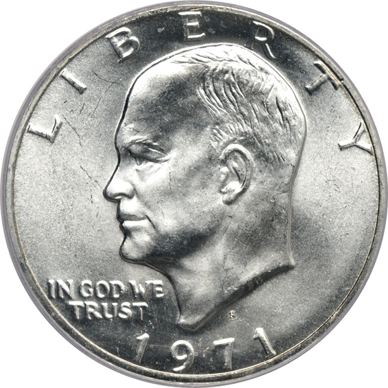 Five PCGS certified Eisenhower dollars