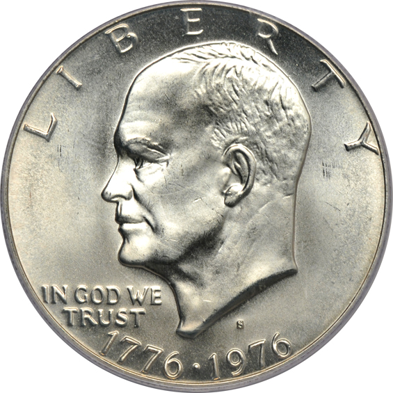 Five PCGS certified Eisenhower dollars