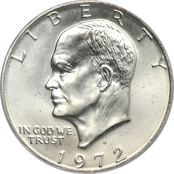Five PCGS certified Eisenhower dollars