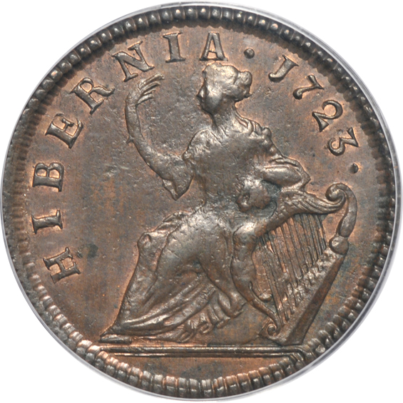 1723 1/2 P Hibernia PCGS MS-64 (green label)