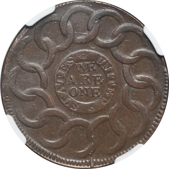 1787 States United 4 Cinq Fugio cent NGC MS-63