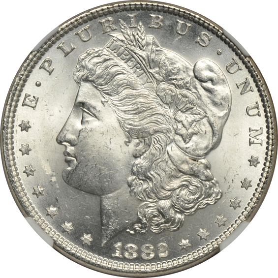 Three 1882, all NGC MS-64 CAC