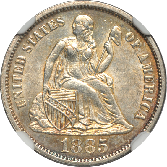 1885 MS-62, and an 1889 MS-63 CAC, both NGC