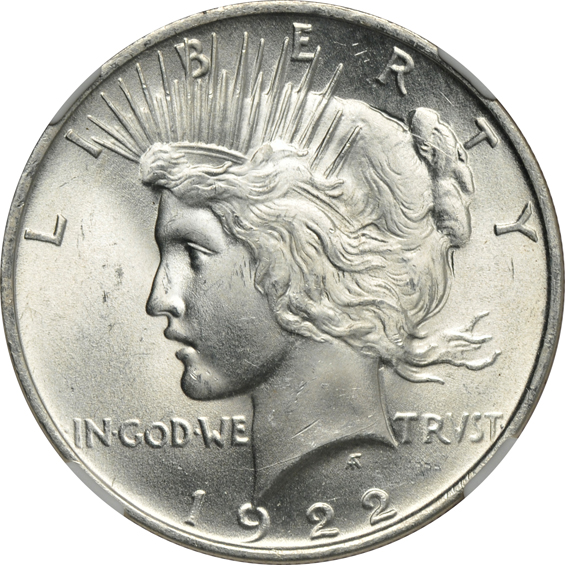 1922 MS-65, 1922-D MS-63, and a 1926 MS-65