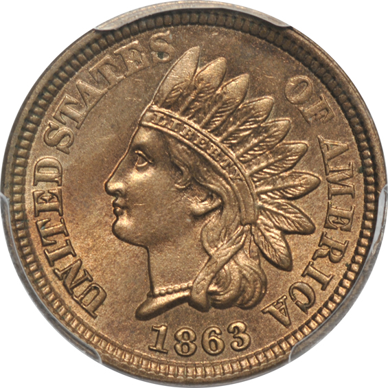 1863 PCGS MS-64, plus an 1899 NGC MS-64 BN CAC