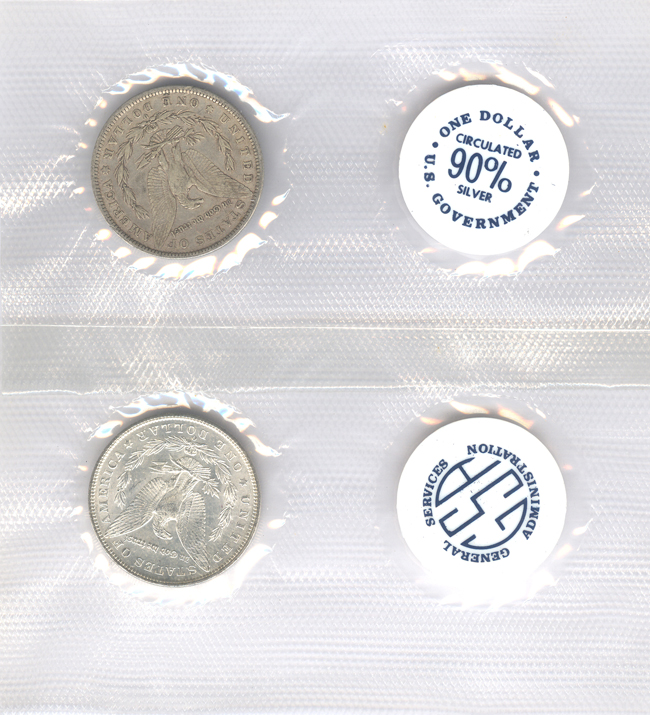 1882-O XF, and a 1903-O UNC, both GSA softpack