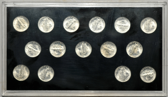 Collections of Mercury and Roosevelt dimes