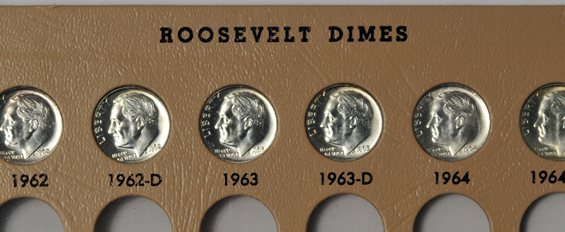 Collections of Mercury and Roosevelt dimes