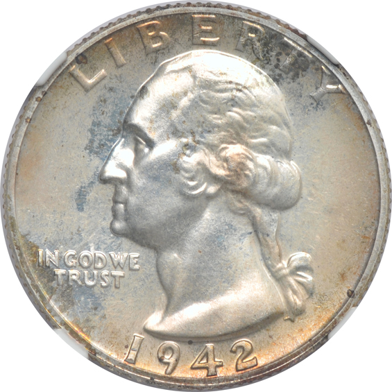 1936-S MS-65, 1939 MS-67, and a 1942 PR-65, all NGC