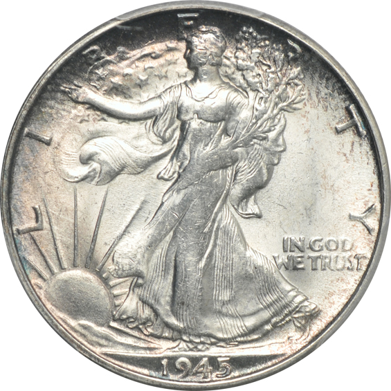 Nine certified half-dollar type coins