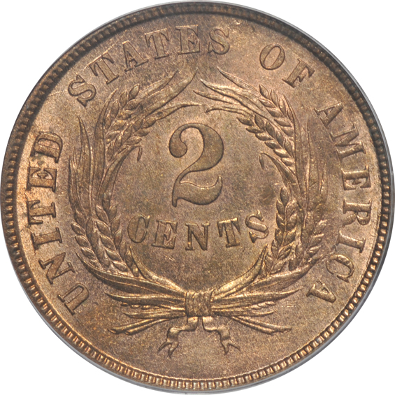 1864 Large Motto PCGS MS-65RB (green label)
